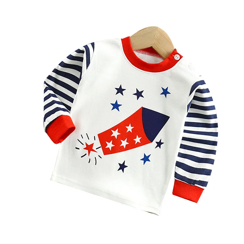 Boys Girls Cartoon Long Sleeve T Shirts Summer Baby Boys Cotton Clothes T Shirts Children Printed Tops Tees Kids Clothing 18M-5T