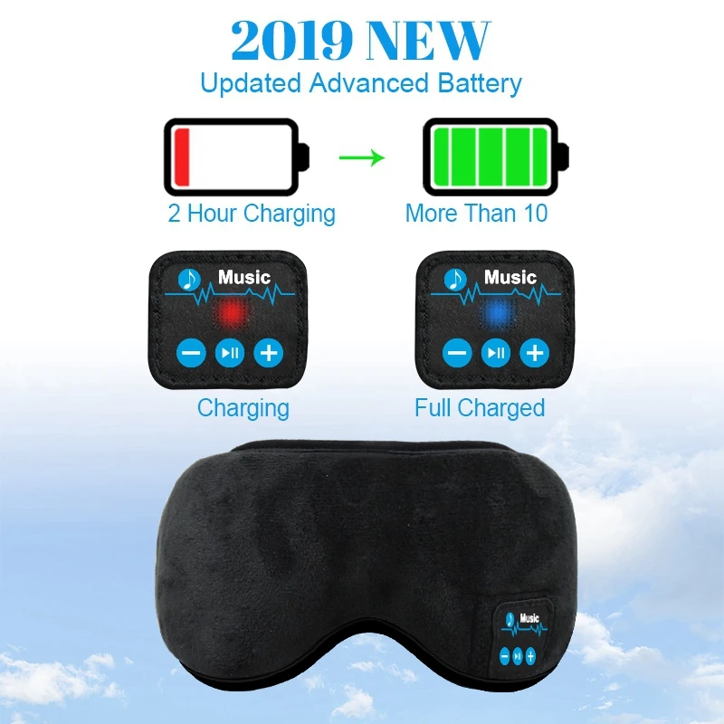 Наушники для сна очки Bluetooth 5 0 беспроводные музыкальные путешествий