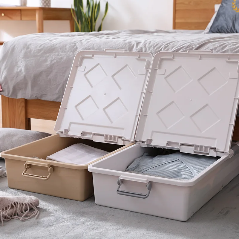 Ящик для хранения кровати большого размера пластиковые предметы быта плоская