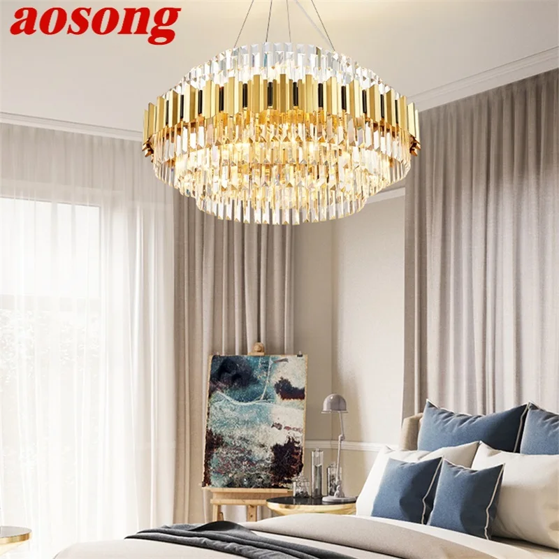 AOSONG современный светодиодный люстра освещение роскошный дом декоративные