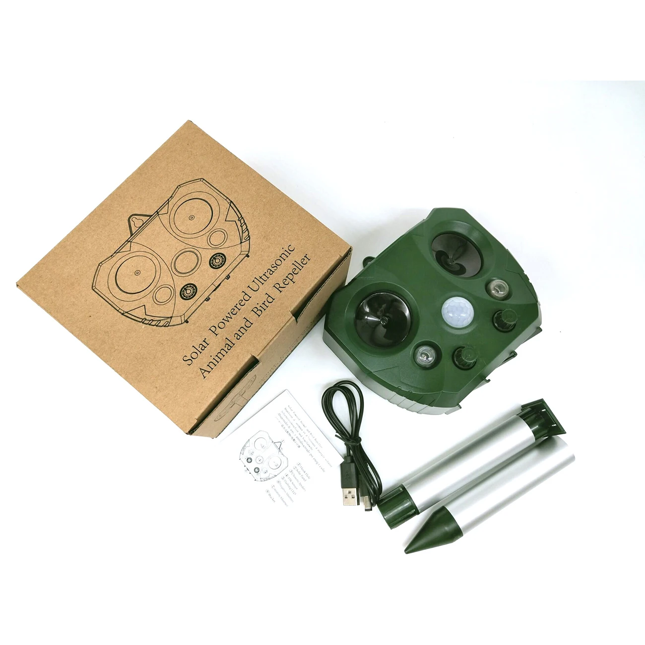 

LUXUGLOW Outdoor Ultrasonic Pest Repeller Solar Power Mole Repellent Ultrasonic Control Mole Snake Mosquito Mouse Garden Yard