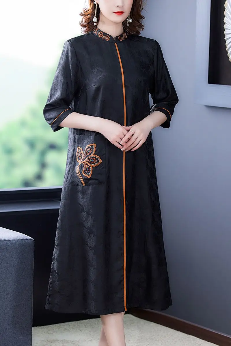 

COIGARSAM 4XL Plus Size Women dress New Dresses Black 8960