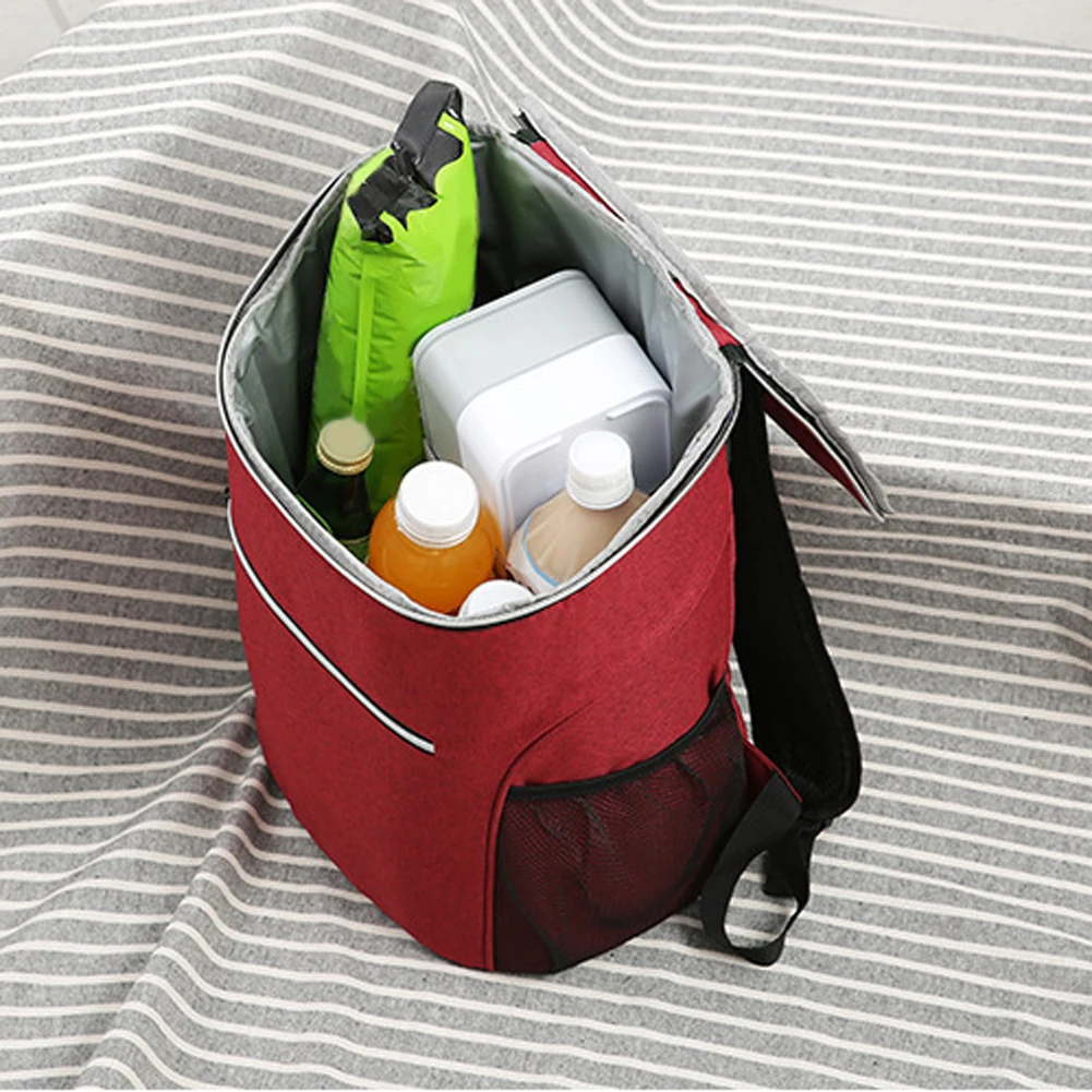 outdoor large capacity container cooler backpack food storage oxford cloth fresh ice pack carry lunch bag thicken accessories free global shipping