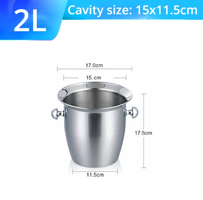 

Insulated Stainless Steel Ice Bucket, 2 Liter, 18/8 Stainless Steel and Carrying Handle - Mirror Polish Finish - Elegant Gift
