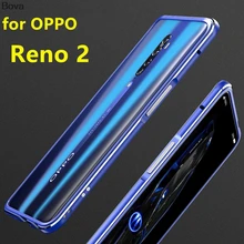 Case For OPPO Reno 2 Luxury Deluxe Ultra Thin aluminum Bumper For OPPO Reno 2 Reno2 + 2 Film (1 Front +1 Rear)