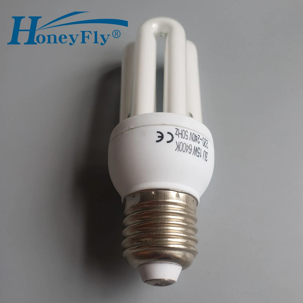 HoneyFly 3U ламповая энергосберегающая лампа AC220-240V 15 Вт/20 Вт E27 u-образный люминесцентный светильник, Домашний Светильник ing