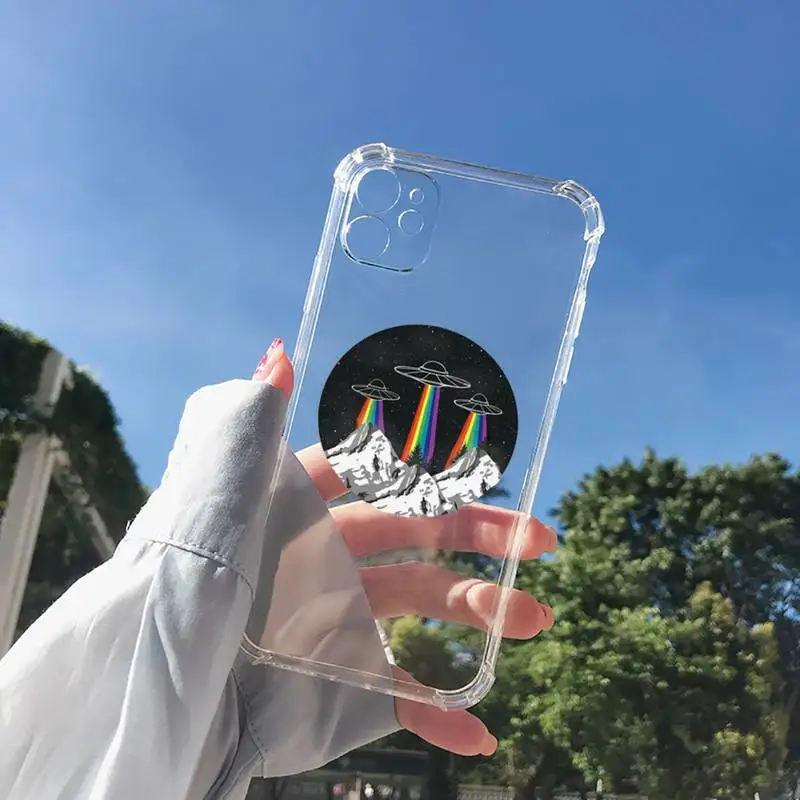 

Alien space Phone Case Transparent for Clear iPhone 11 12 8 7 6 6S XS MAX Plus X 5S SE 2020 XR mini pro