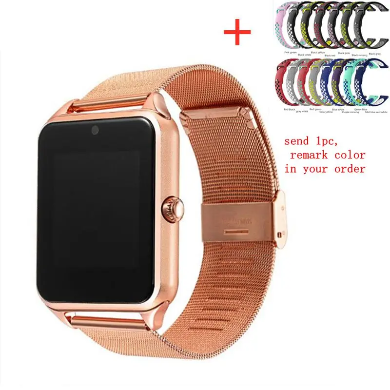 GD 1pc Remark strap Z60 Смарт-часы GT08 плюс металлический ремешок Поддержка камеры SIM TF карта Bluetooth Совместимость Android PK Y1 S8 X7D DZ09 V8 Часы 1yw - Цвет: GD 1pc Remark strap