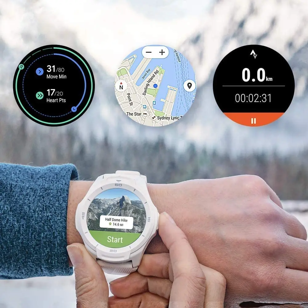 Мужские Смарт-часы TicWatch S2 (восстановленные) с GPS водонепроницаемые до 5 атм -