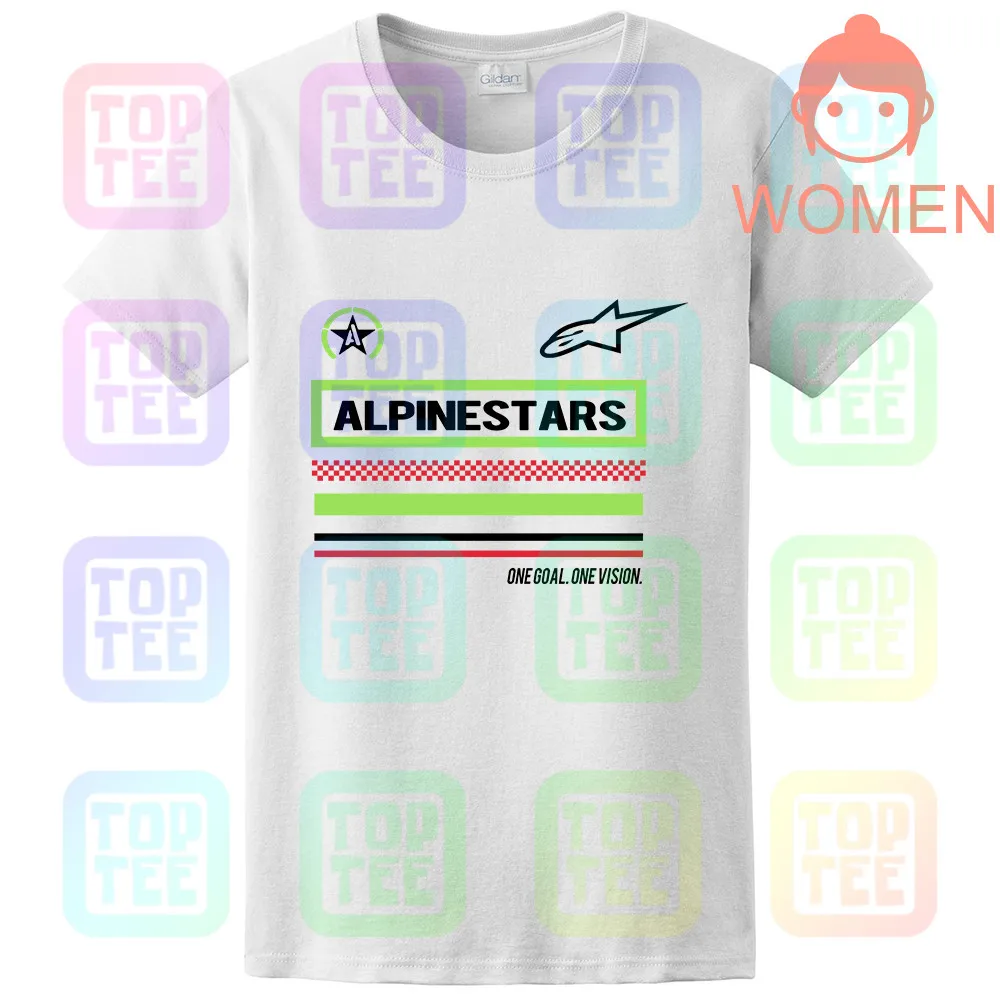 WOMEN-WHITE Черная футболка Alpine Star - Цвет: WOMEN-WHITE