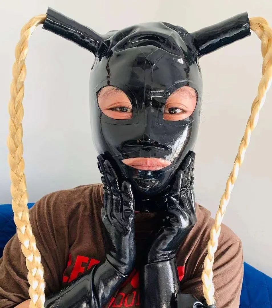 Новое поступление латексный Фетиш-капюшон унисекс сексуальная резинка для