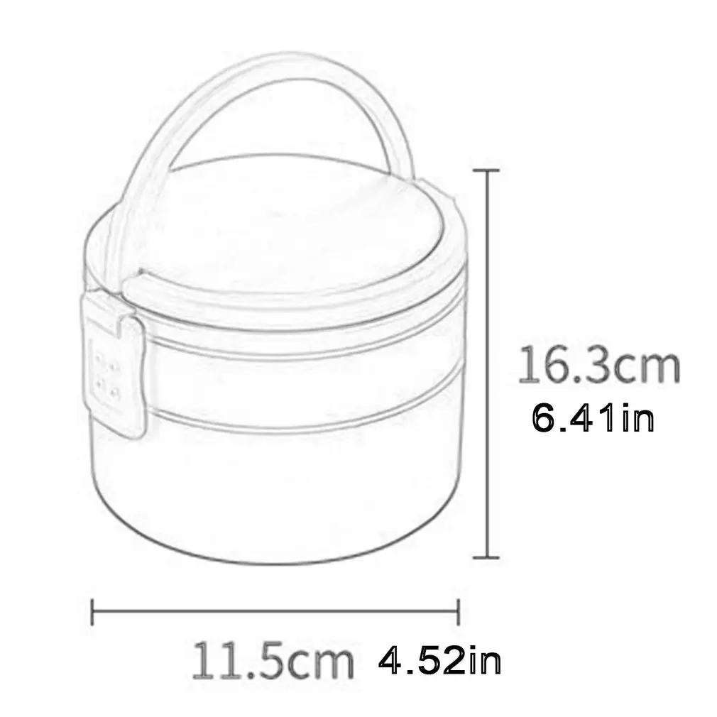 

Portable Handle Lunch Box Round Double-layer Fitness Lunch Box Plastic Microwave Heating Fresh-keeping Sealed Lunch Box