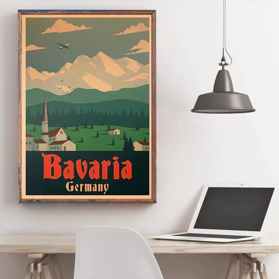 Баварийское здание плакат настенная художественная наклейка винтажная