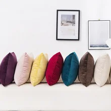 Solid Color Velvet Cushion Cover Candy Color Pillow Cover For Sofa Office Waist Back Cover Home Decorative Pillowcase Decoration