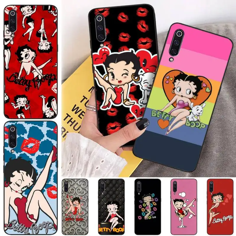 

Cute Cartoon Betty Boops Phone Case For Xiaomi Mi Cc Note 7 8 8t 8es 9 9se 9a 10 10t 11 F1 MAX 2 3 Pro Lite Ultra Funda