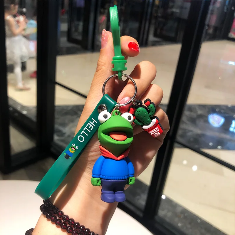 Креативный мультяшный бриллиантовый брелок для ключей с лягушкой семьи мужчин и