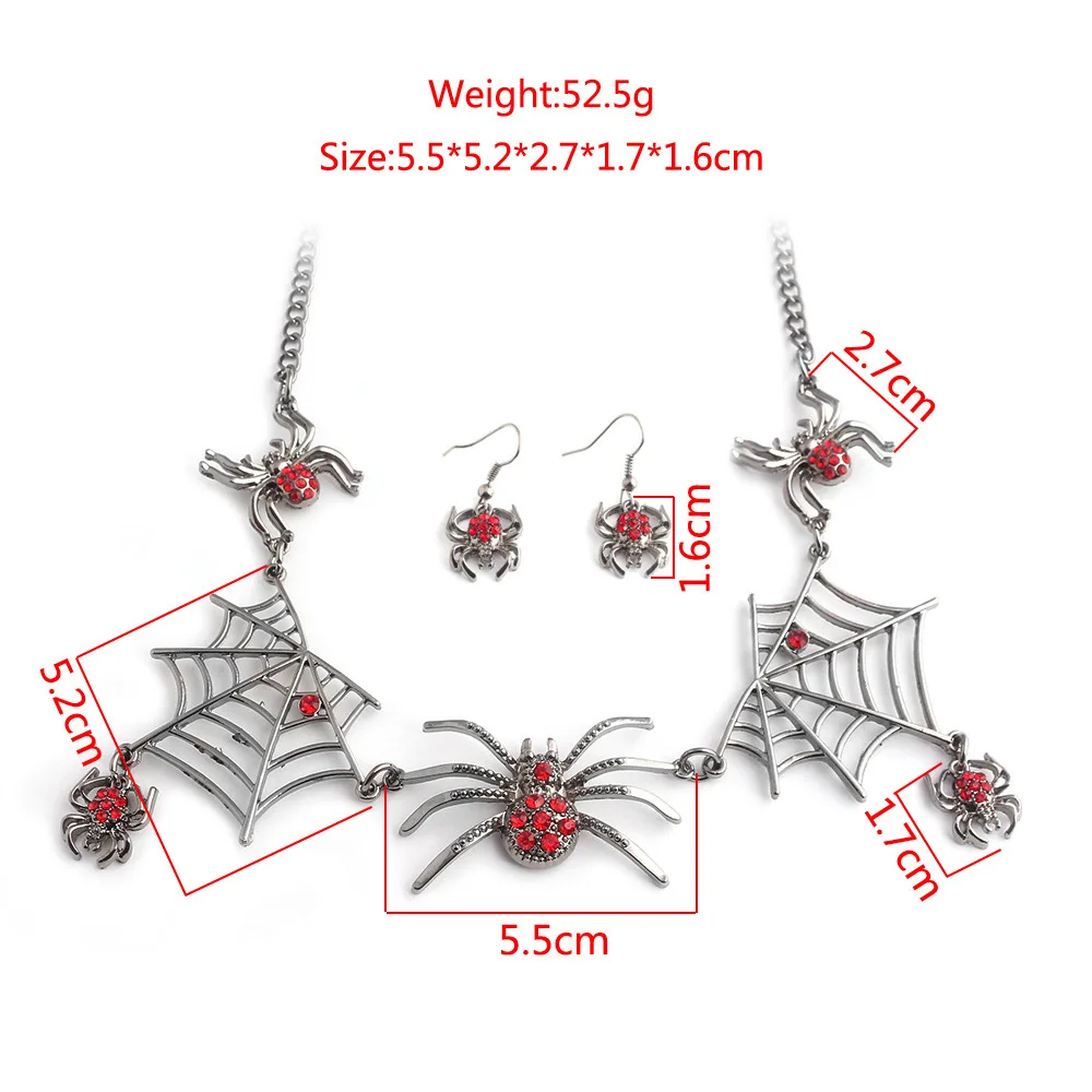 Хэллоуин ювелирные комплекты одежды в стиле хип хоп паутина колье ожерелье