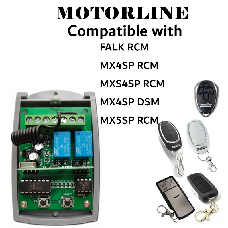 

10 шт. Motorline Совместимость 2-х канальный приемник для MOTORLINE 433,92 МГц RF пульт Управление s удаленный Управление двери Смарт двери гаража
