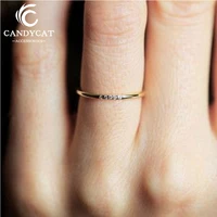 simple trendy gold silver color finger ring for woman exquisite rhinestone wedding fine rings bague couple fashion jewelry gifts