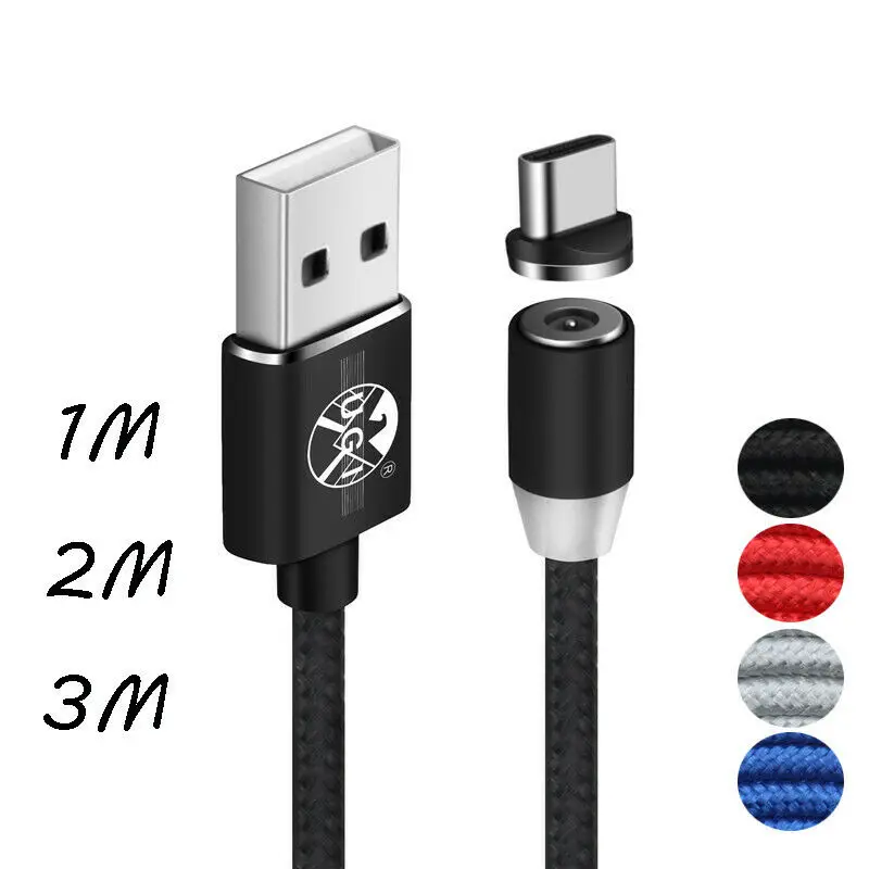 1 м/2 м/3 м Плетеный Магнитный адаптер для Mciro USB IOS Android USB-C зарядный кабель |