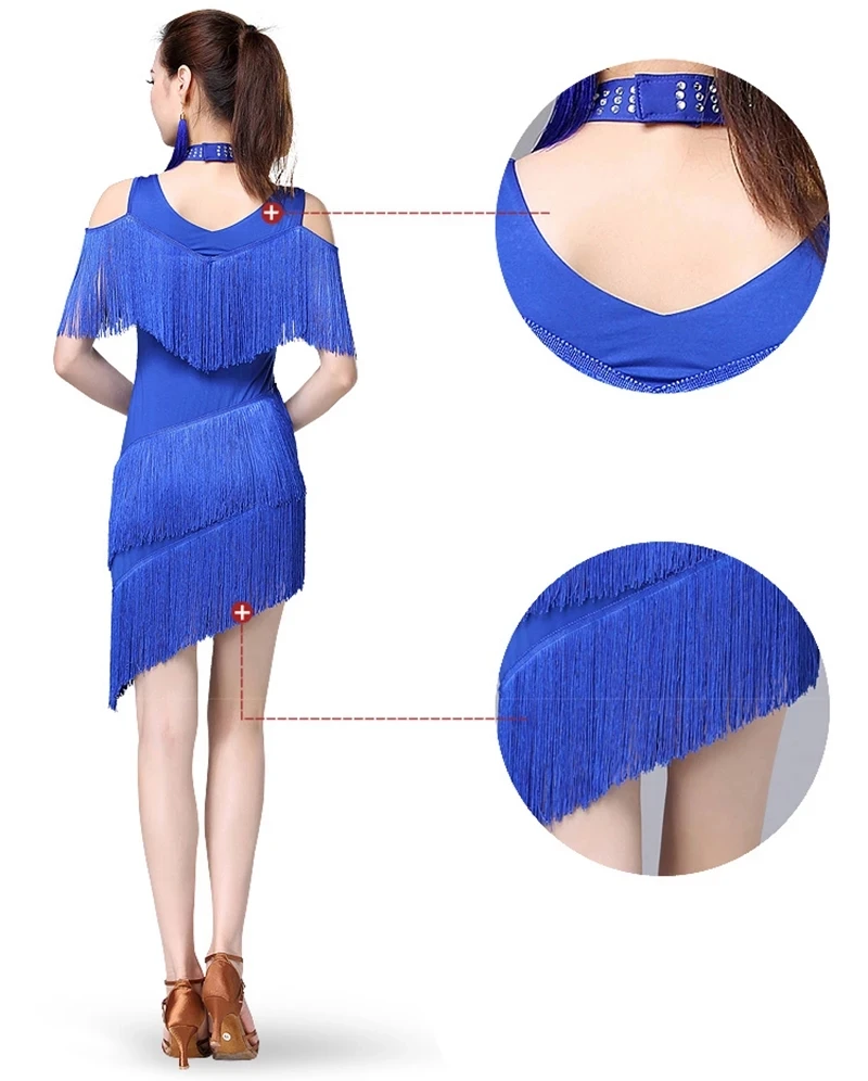 

2021 New style Latin dance costume Ballroom tassel latin dance dress for women latin dance competition rumba Cha Cha dance Dress
