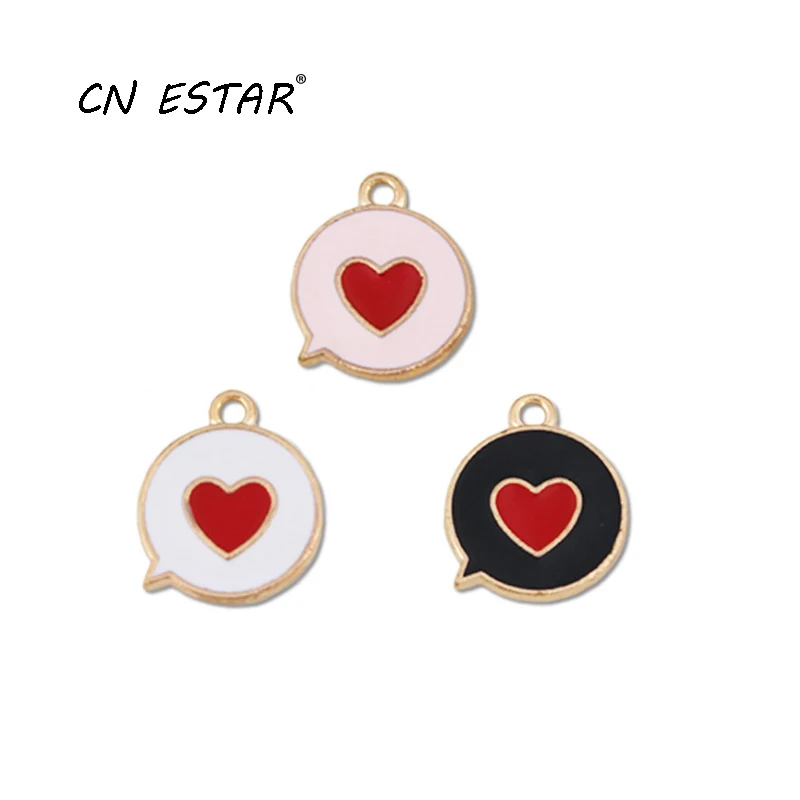 20 шт./Партия Коробка диалога Сердце любви Эмалированные Подвески с капельками масла из сплава Серьги Ключевая цепочка Подвеска для ювелирных изделий DIY Аксессуары.