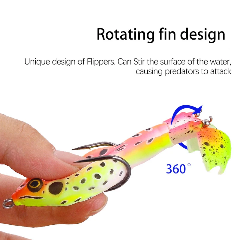 

1PCS Fishing Lure Double Propeller Frog Soft Bait 90mm13g Artificial 3D Eyes Wobblers Soft Lure Jigging Minnow Bait Fishing gear