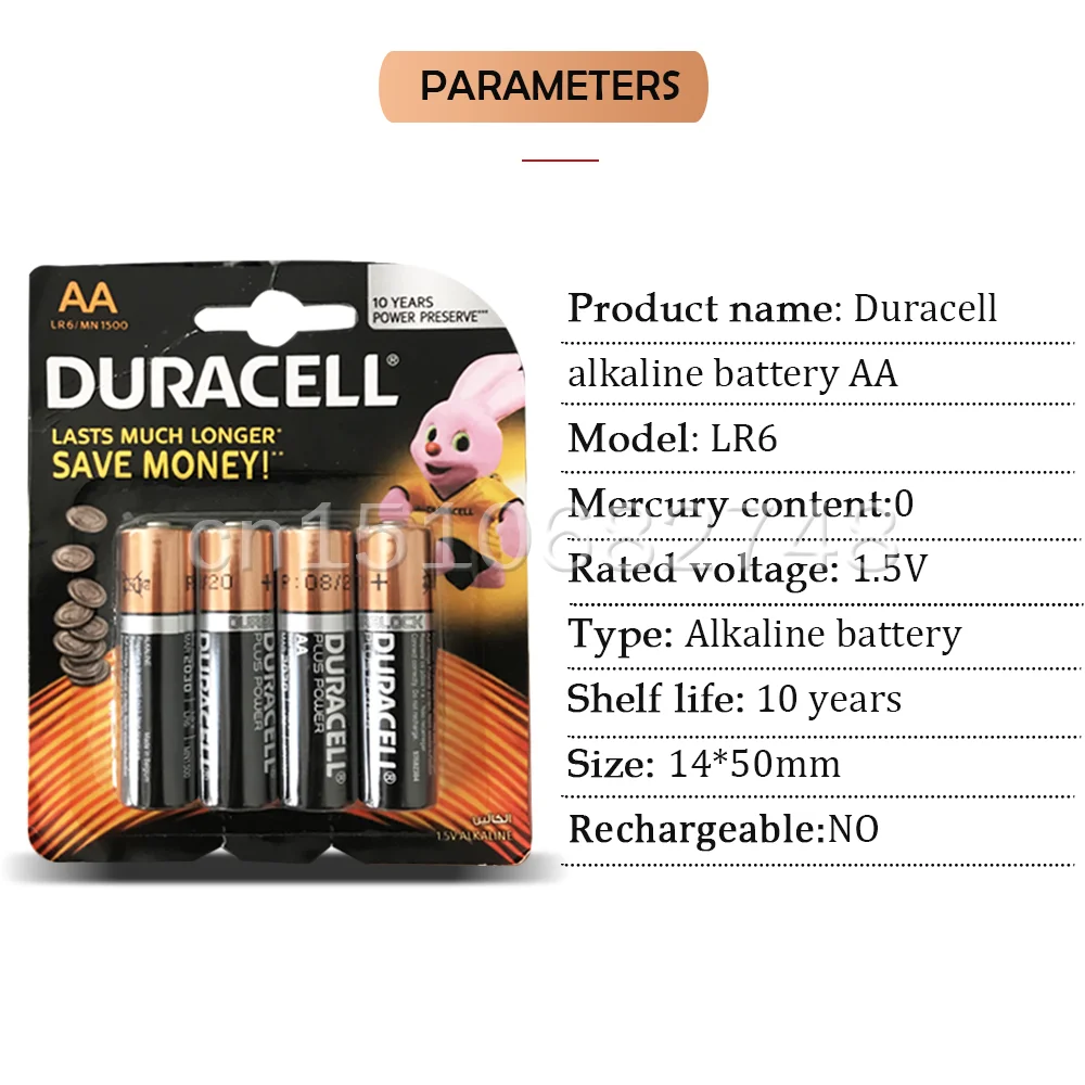 8 шт. оригинальный DURACELL 1 5 V AA Щелочная Батарея LR6 для игрушка дистанционного