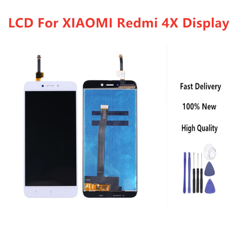 Для Xiaomi Redmi 4x ЖК дисплей с сенсорным экраном без рамки белого цвета +