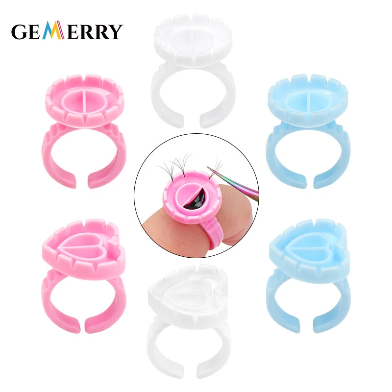 100pcs Set Glue Rings Cups Disposable Eyelash Extension Glue Tattoo Ink Holder S M L Grafting Lash Tool Accessories