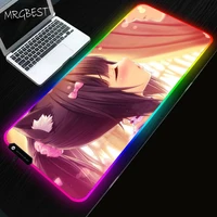 mrgbest anime chocolate and vanilla gaming mouse pad rgb led backlight usb large xl game pads non slip desktop mat for pc laptop