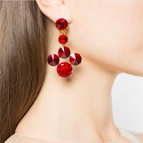 

Вневременной чудо-Потрясающие с украшением в виде кристаллов каменная клипса серьги для женщин ювелирные изделия панк не пирсинг в готичес...