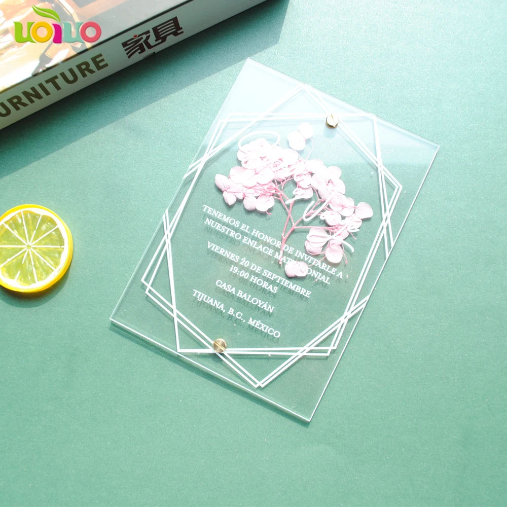 Роскошные свадебные приглашения в цветочек 10 шт. лидер продаж акриловые с
