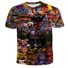 2021 Одежда для мальчиков; Футболки; 5 ночей в Фредди 3D Футболка с принтом для мальчиков и девочек, модная футболка с короткими рукавами футболка с рисунком персонажей из игры пять ночей в Фредди Детская футболка