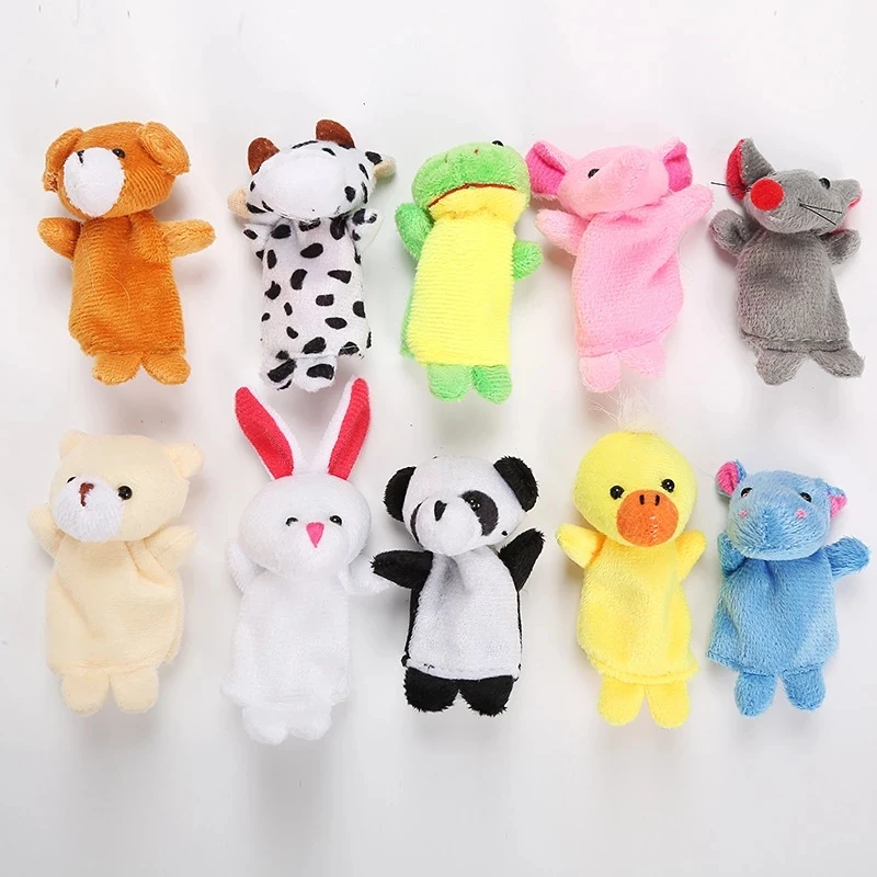 

10PCS Puppet Cartoon Animal Toys Figure Model Toy dolls Children Christmas Gifts Stuffed Animal Plush Toy Finger doll