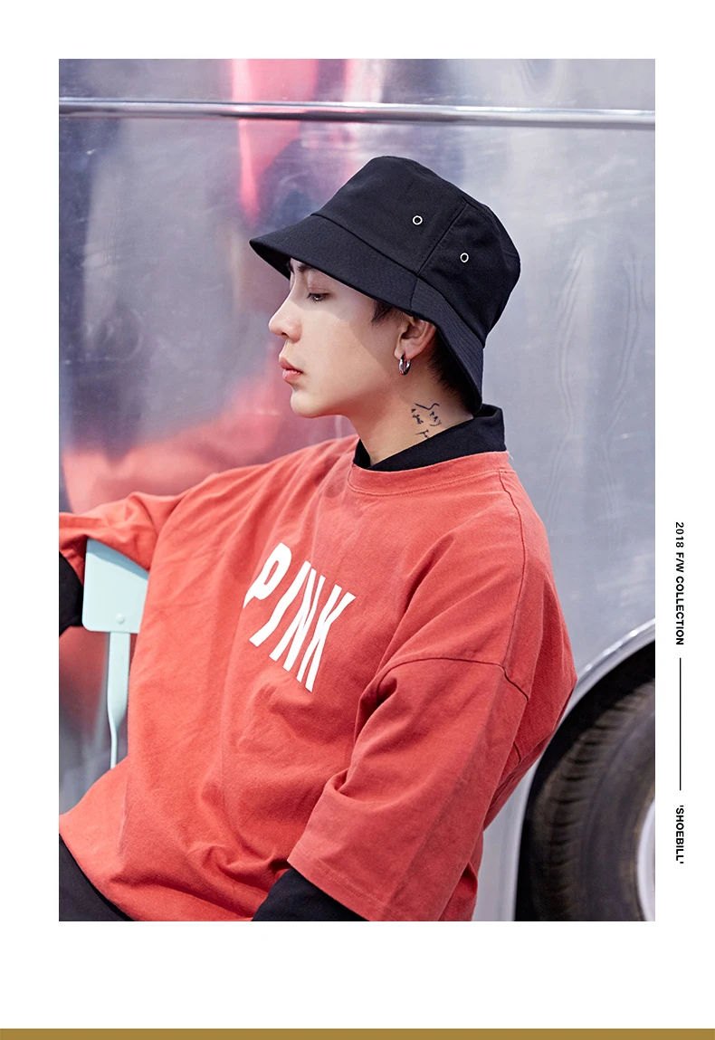 Шляпа ведро с буквенным кольцом для мужчин и женщин уличная шляпа от солнца K Pop Bob