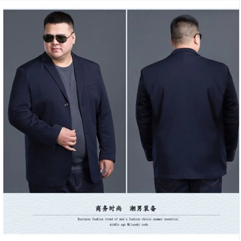 Мужской Хлопковый пиджак 10XL 9XL 8XL 6XL 5XL Повседневный однотонный | Мужская одежда