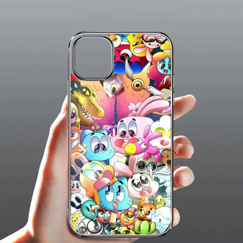 

cartoon Amazing Gumball world Phone Case Transparent for iPhone Samsung 11 12 6 7 8 9 30 Pro X Max XR Plus lite