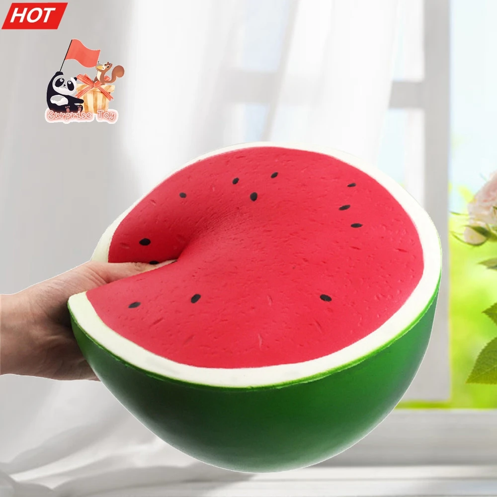 

Огромный мягкий Сжимаемый супер гигантский мягкий арбуз оранжевый клубника персик медленно восстанавливающая форму игрушка для снятия ст...