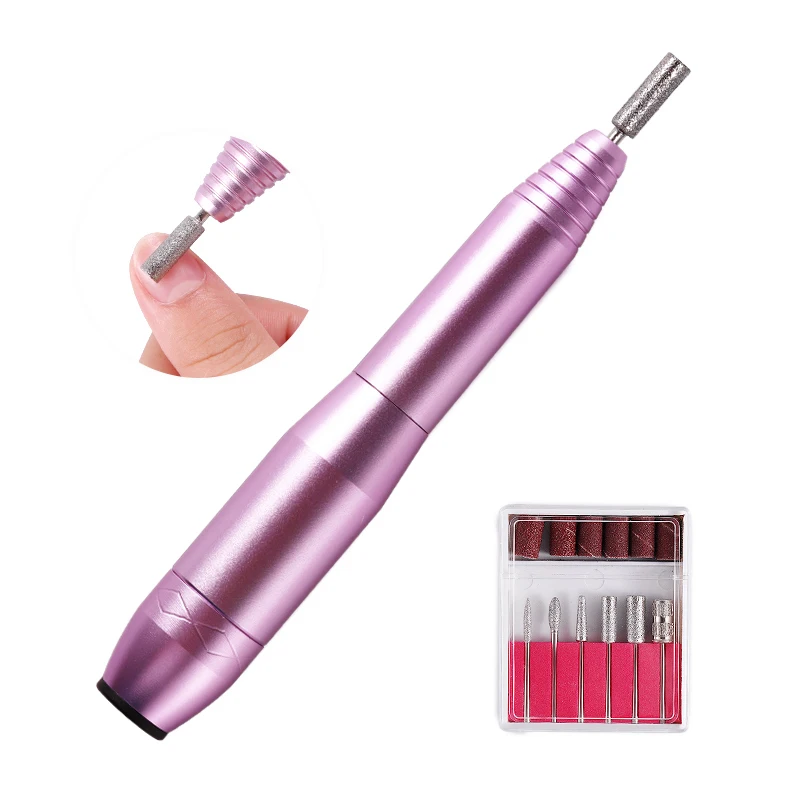 

New Electric Manicure Machine Pen Pedicure Nail File Nail Tools 6 Bits Drill 15000Rpm Nail Drill Machine
