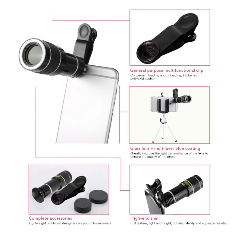 20x зум оптическая Камера Наборы широкоугольный Универсальный телеобъектив