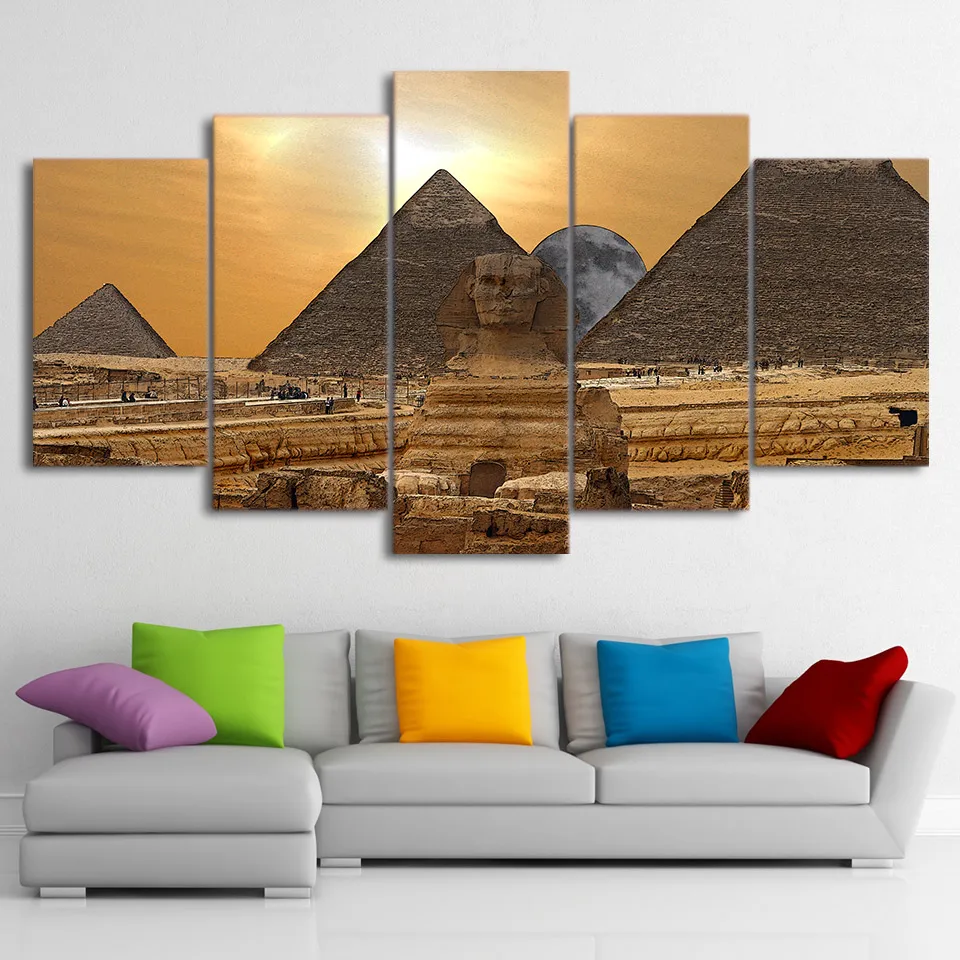 

Canvas Painting Wall Art HD Prints 5 Pieces Egyptian Mummy Home Decoration Scenery Modular Pictures Living Room Artwork Poster