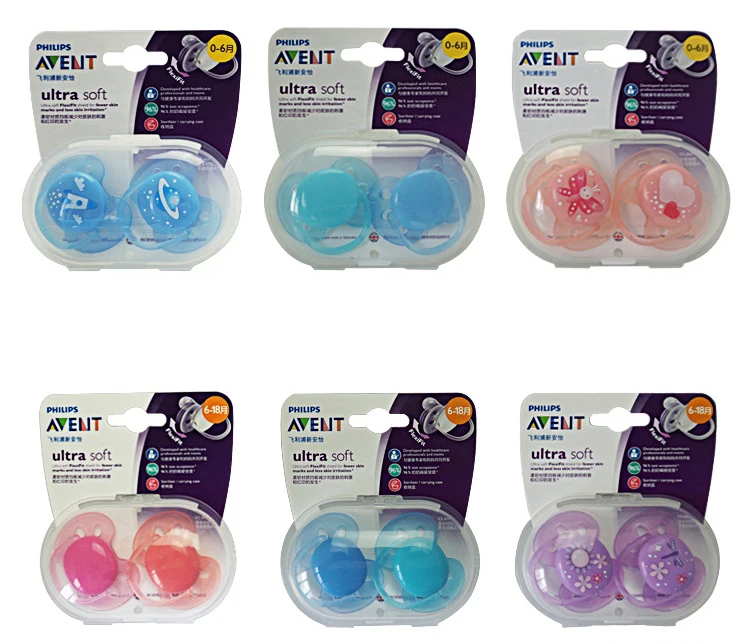 

Avent Pacifiers Ultra Soft Soother Avent Orthodontic Silicone Soothers Dummy NATURE 0-6M / 6-18M
