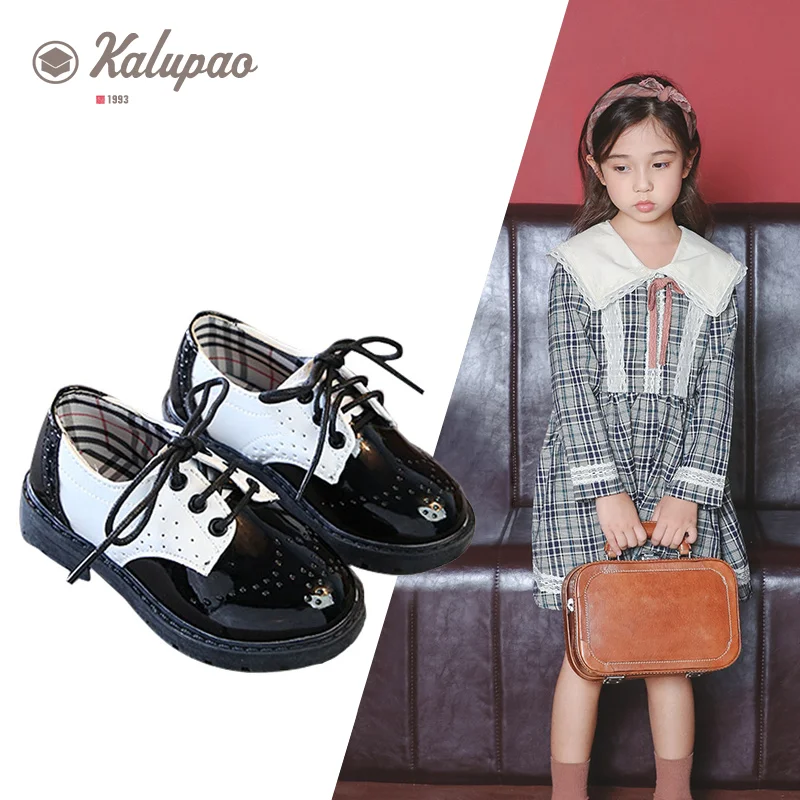 Детская обувь черная школьная форма из лаковой кожи Брендовая для мальчиков