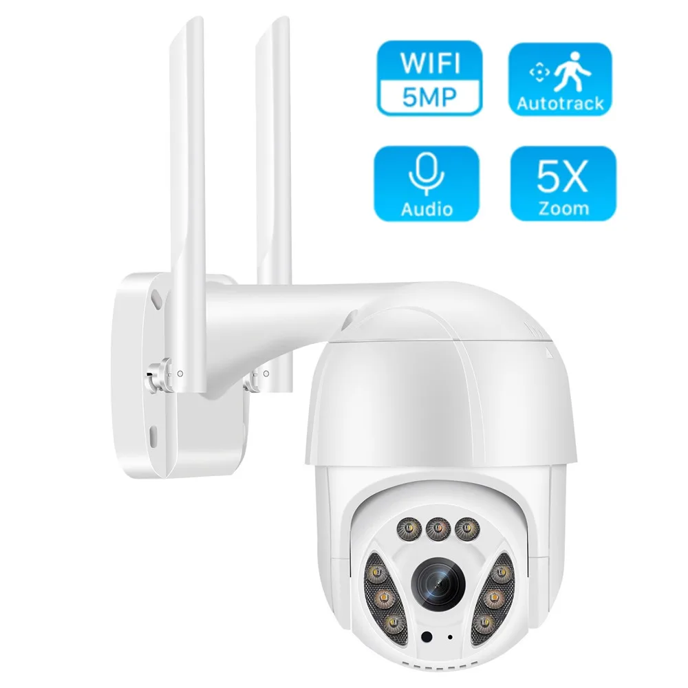 

5MP PTZ IP Camera Wifi Outdoor AI Human Detection Audio 1080P Wireless Security Home Security Digital Zoom Wifi CCTV Camera