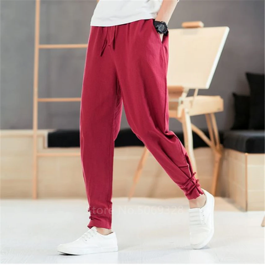 Мужские брюки в японском стиле мужское кимоно самурая Мужская одежда кардиган