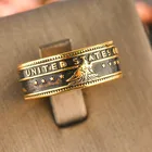 Винтажное позолоченное кольцо в античном стиле для мужчин и женщин, ювелирные украшения для годовщины в стиле США, 1778, 1 доллар, для сбора монет