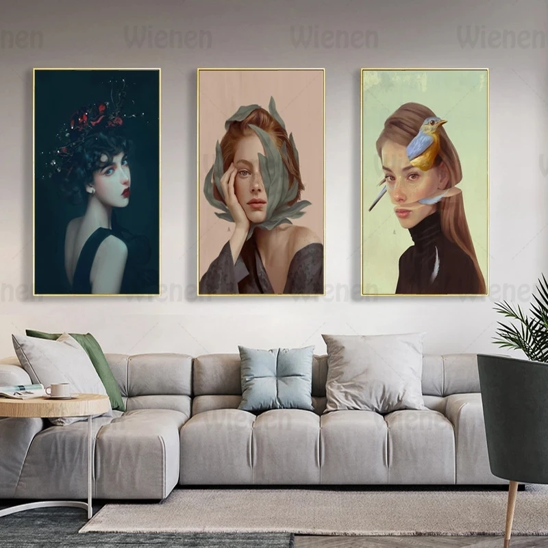 

Fashion Abstract Girl Figure Picture Nordic Poster and Print Canvas Painting Wall Art Modern Home Decor For Living Room Corridor