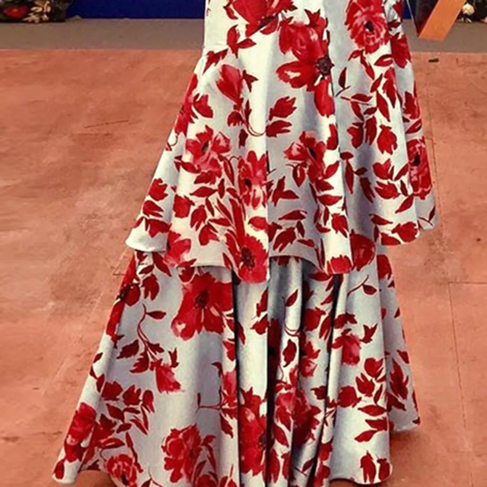 

summer floral printed dress women sleeveless boho fashion long mermaid dresses robe femme vestiods party clun night dresses 2021