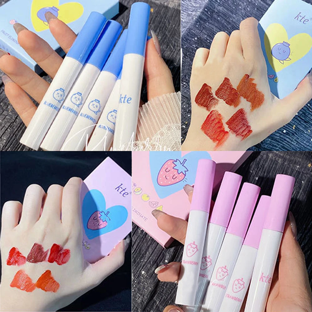 

5 Colors Cigarette Lip Gloss Set For Lips Makeup Long Lasting Matte Lipsticks Tint For Lips Waterproof Non-stick Cup Cosmetics